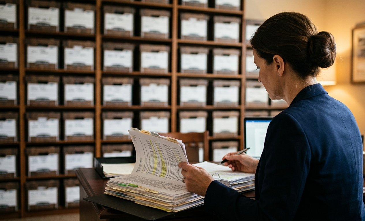 Our recovery team working case files